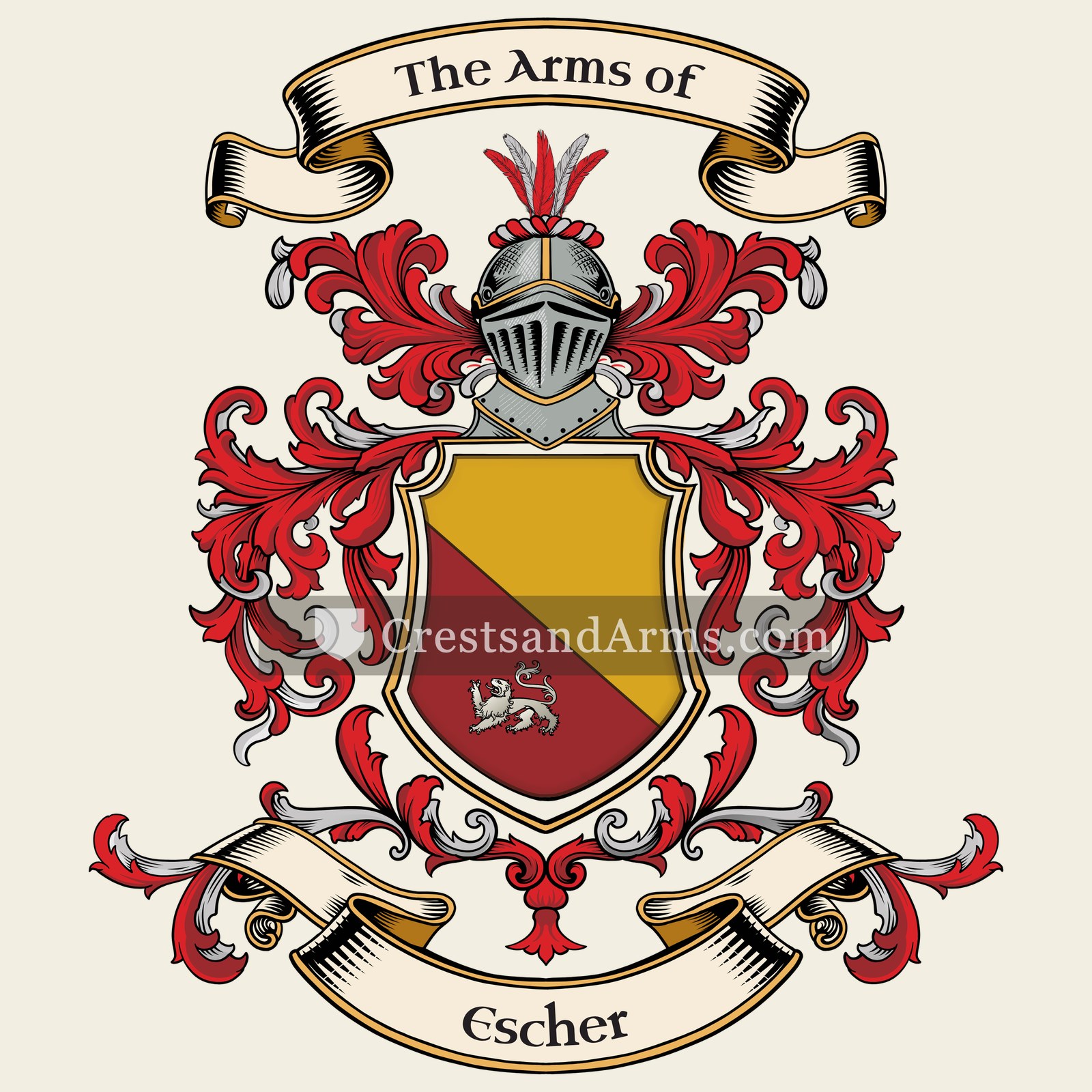 The Escher coat of arms, drawn from the recorded blazon