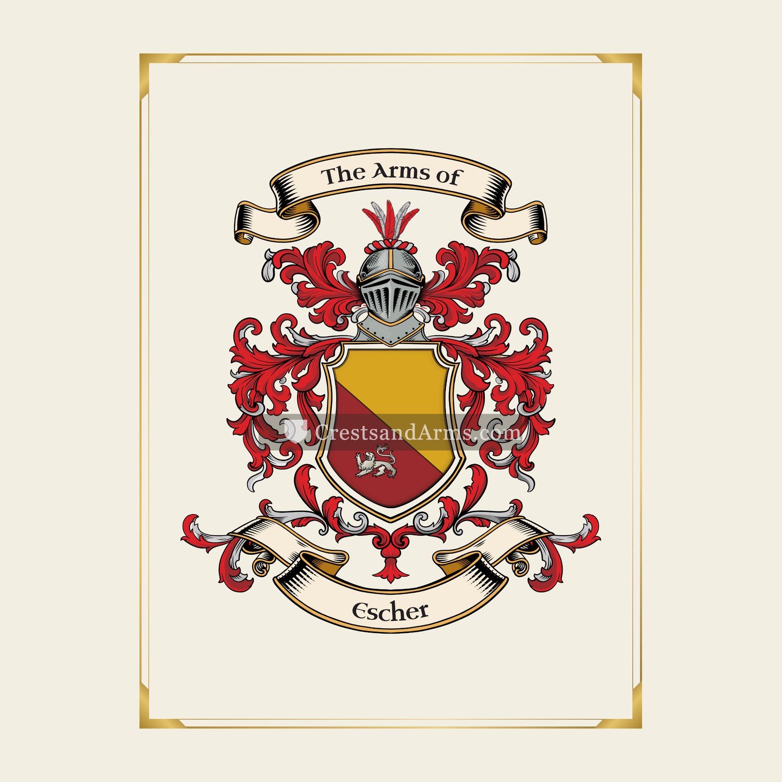 With gold border
