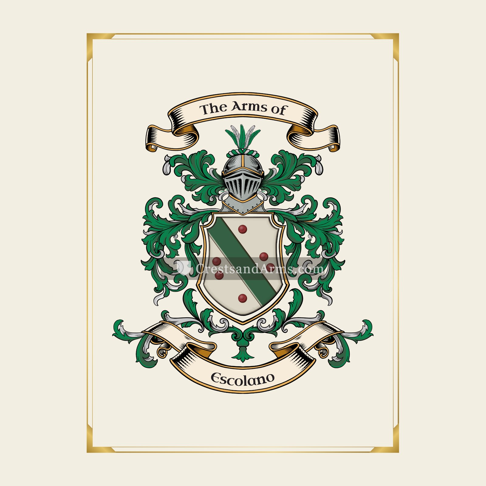 With gold border