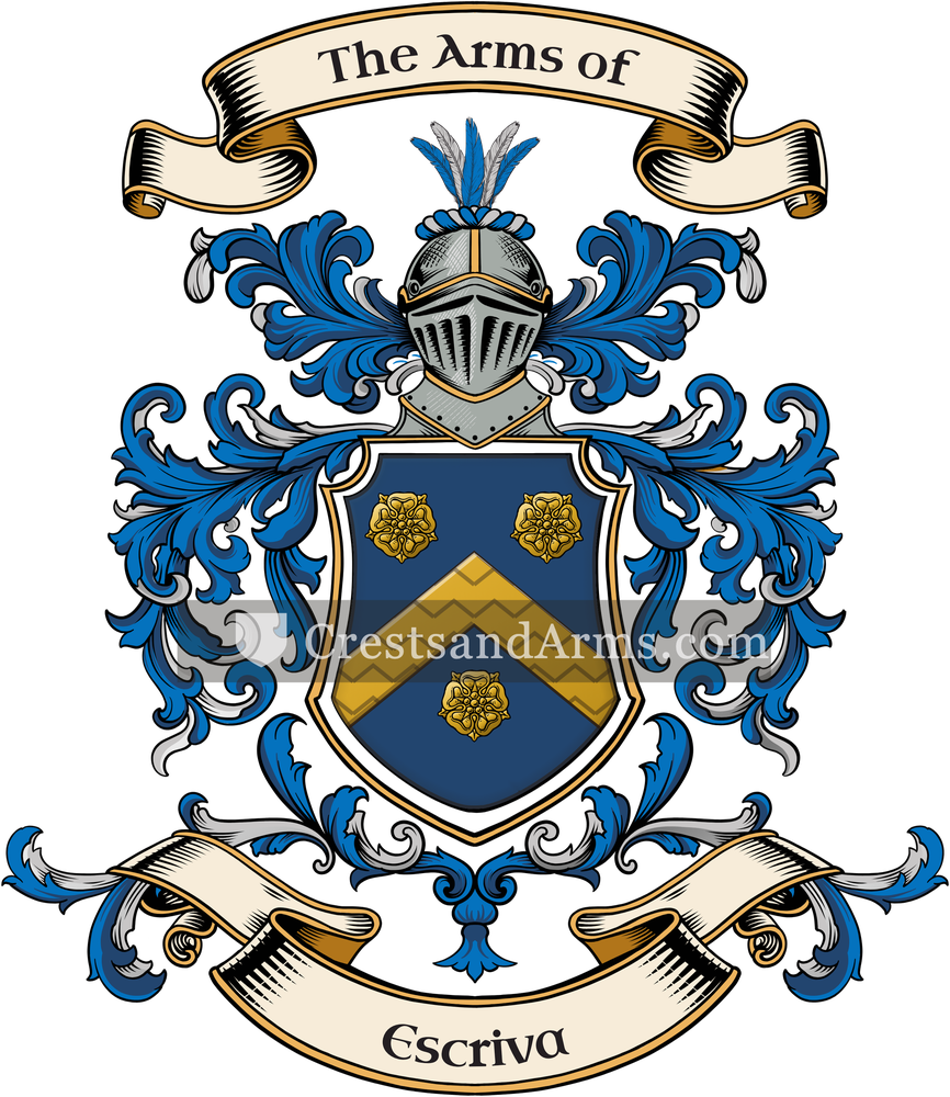 The Escriva coat of arms, drawn from the recorded blazon