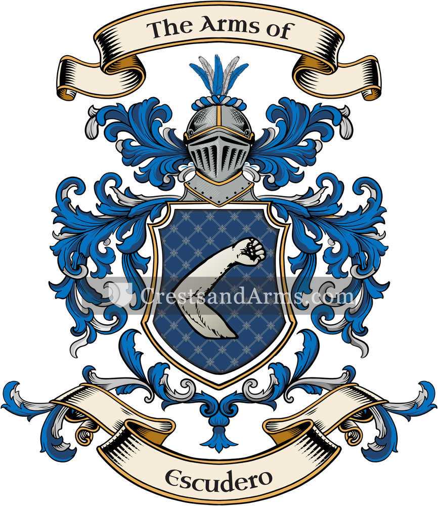 The Escudero coat of arms, drawn from the recorded blazon