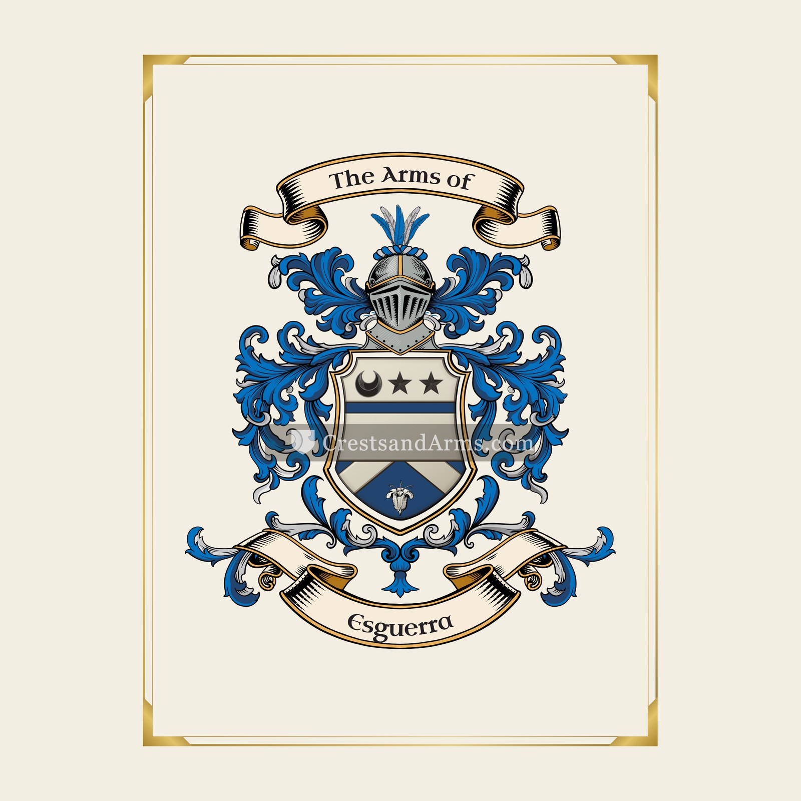 With gold border