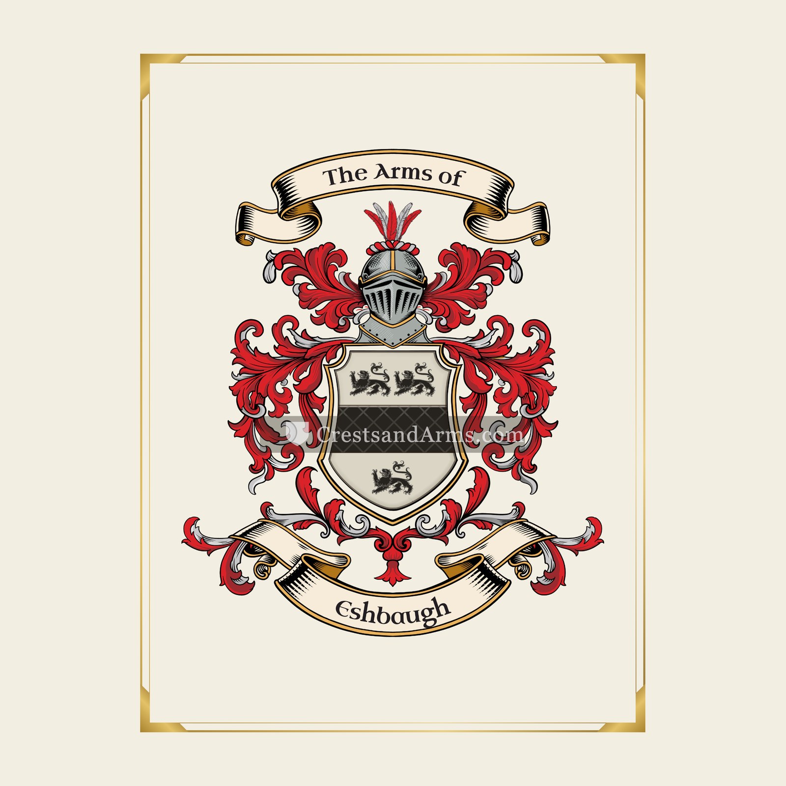 With gold border