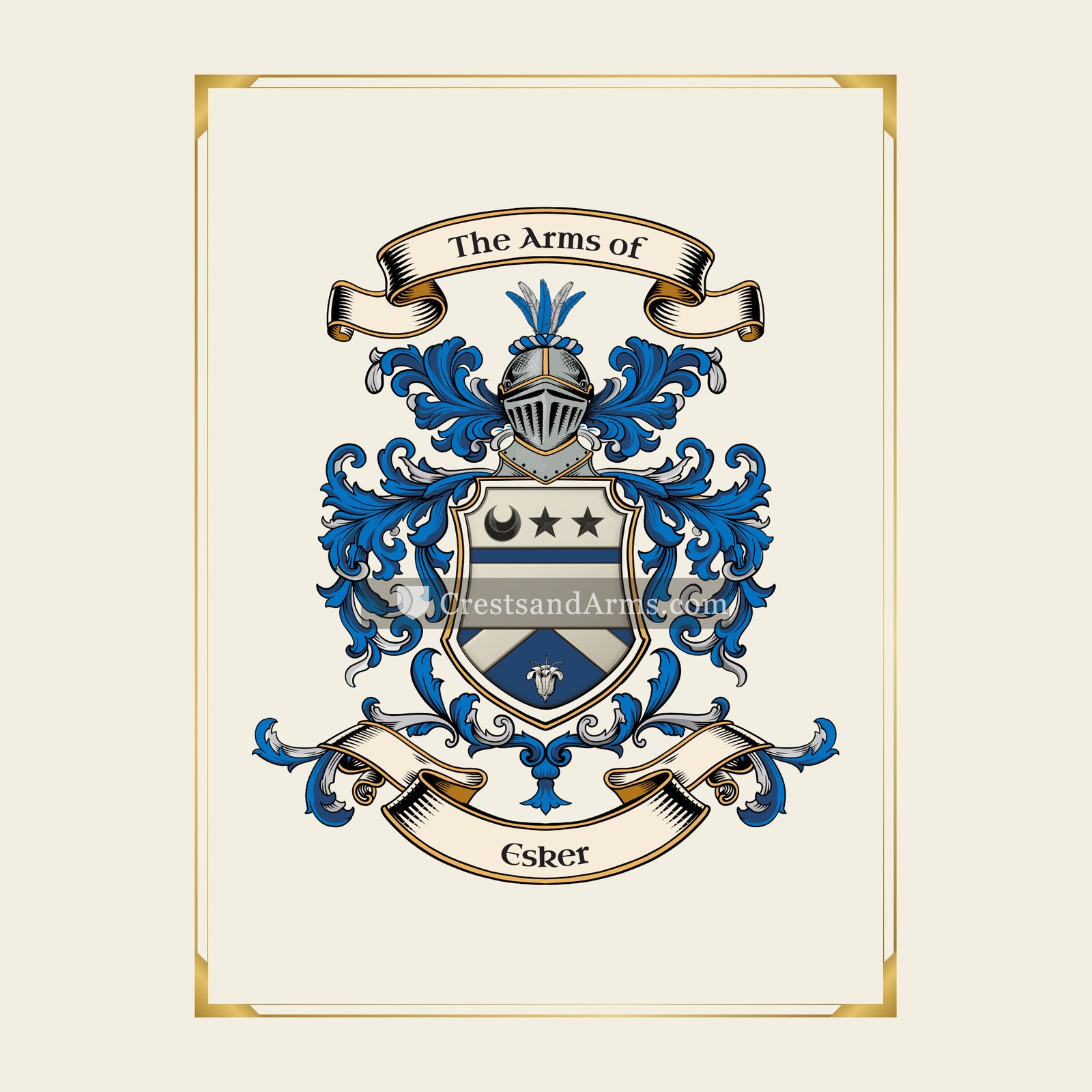 With gold border