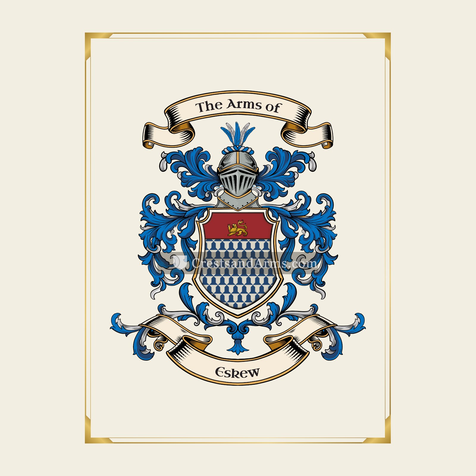 With gold border
