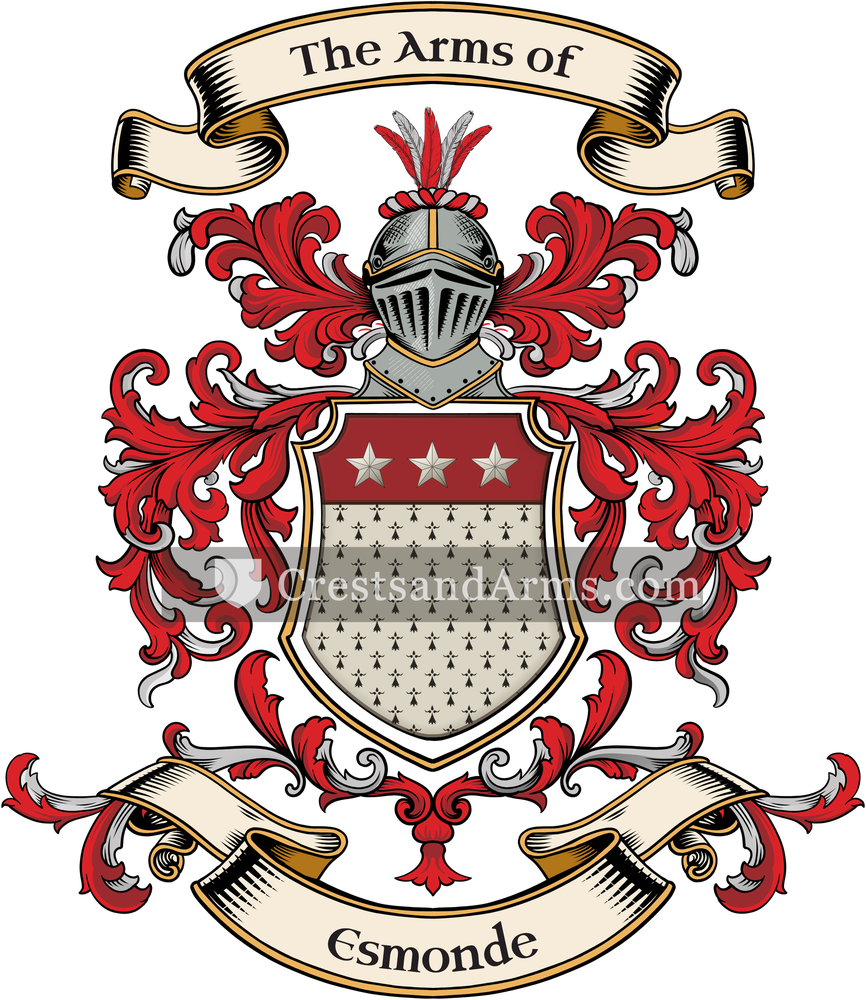 The Esmonde coat of arms, drawn from the recorded blazon