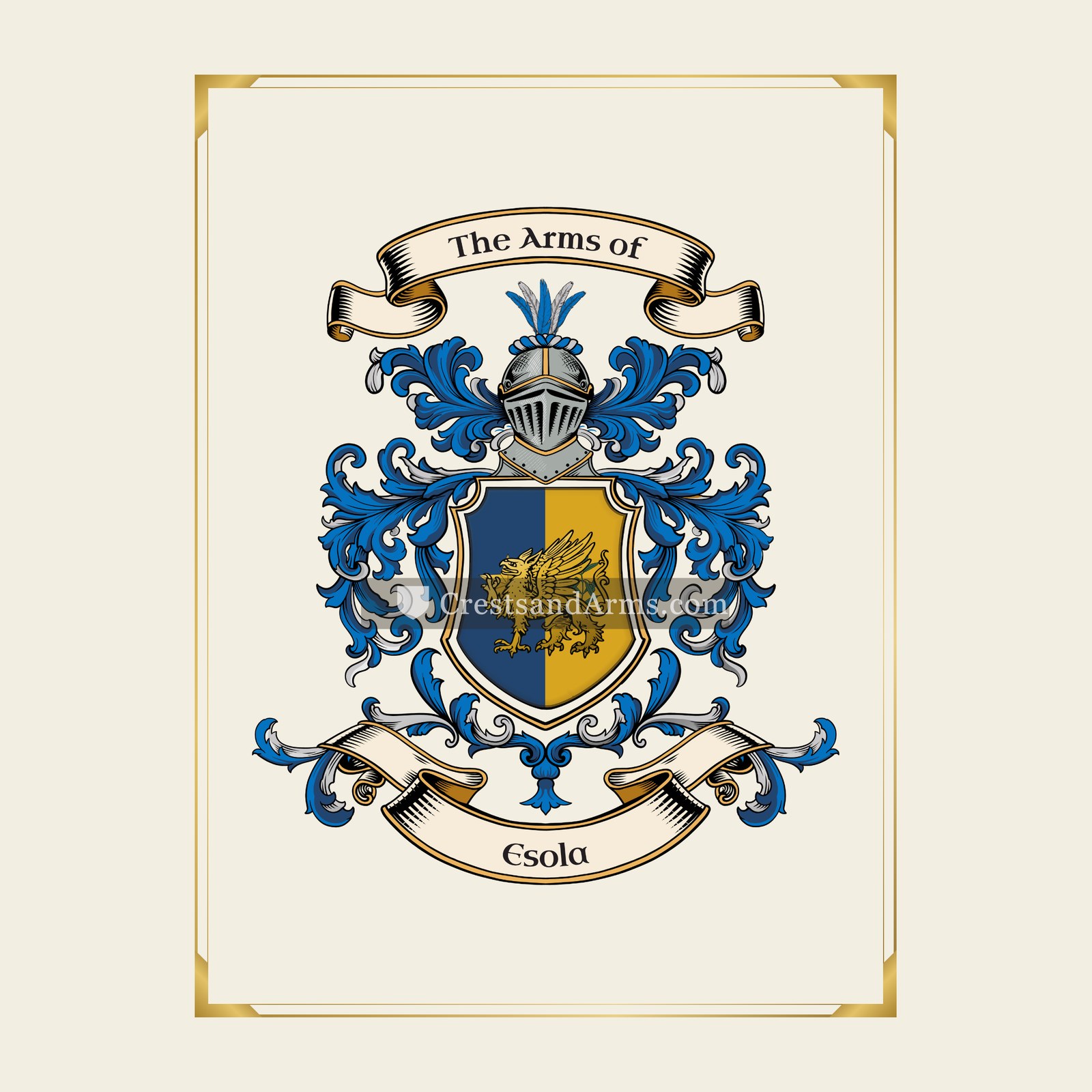 With gold border