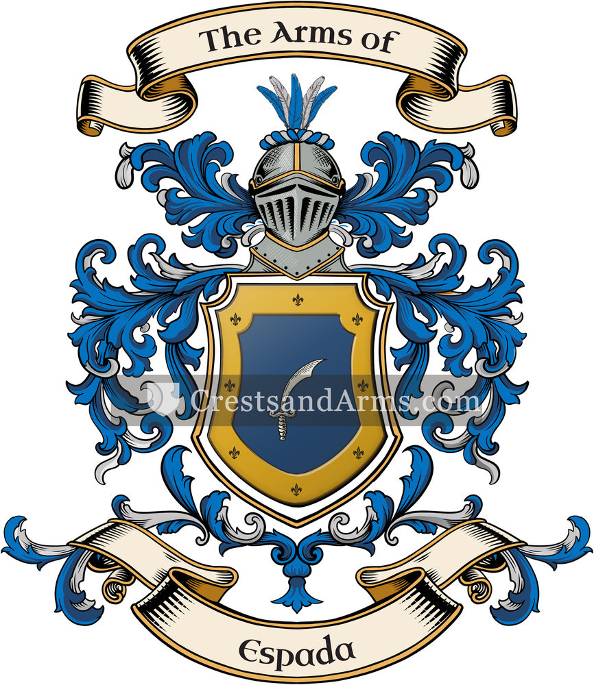 The Espada coat of arms, drawn from the recorded blazon
