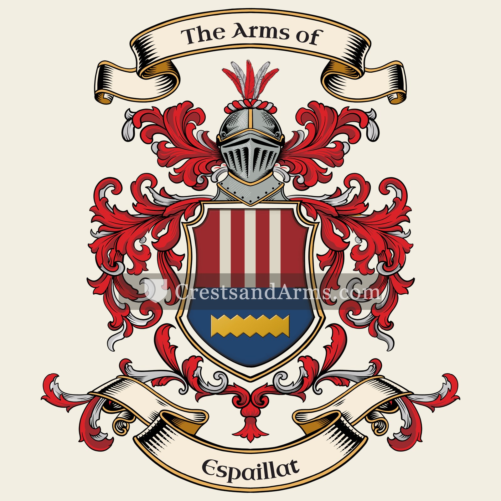 The Espaillat coat of arms, drawn from the recorded blazon