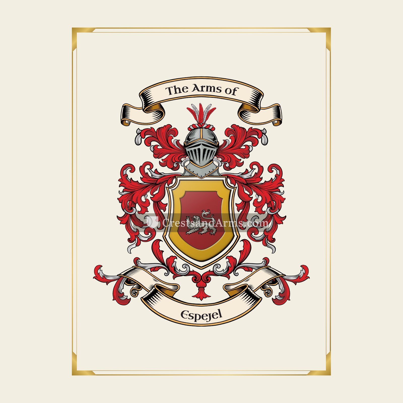 With gold border