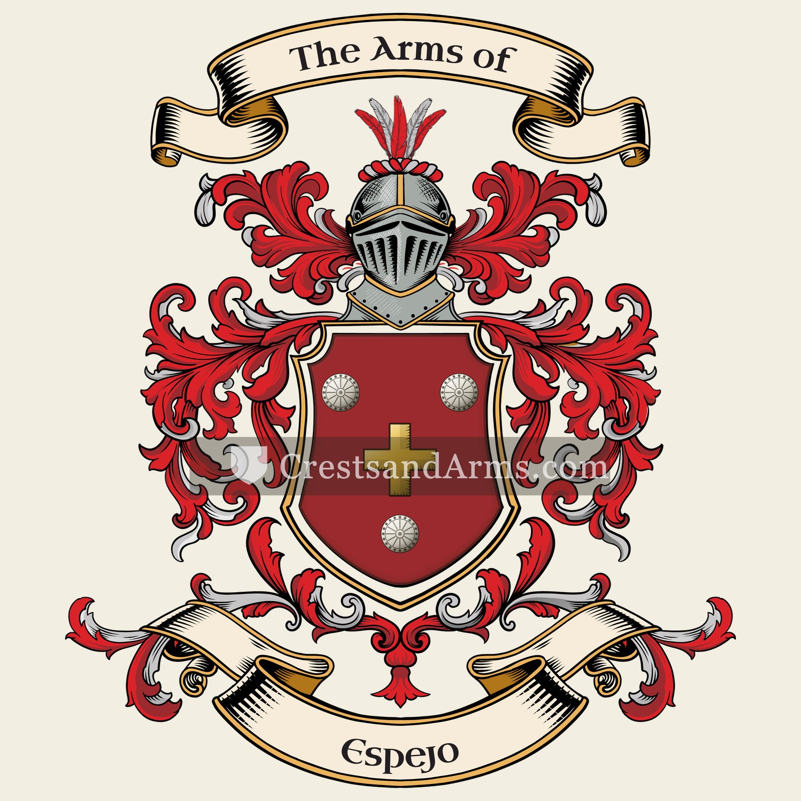 The Espejo coat of arms, drawn from the recorded blazon
