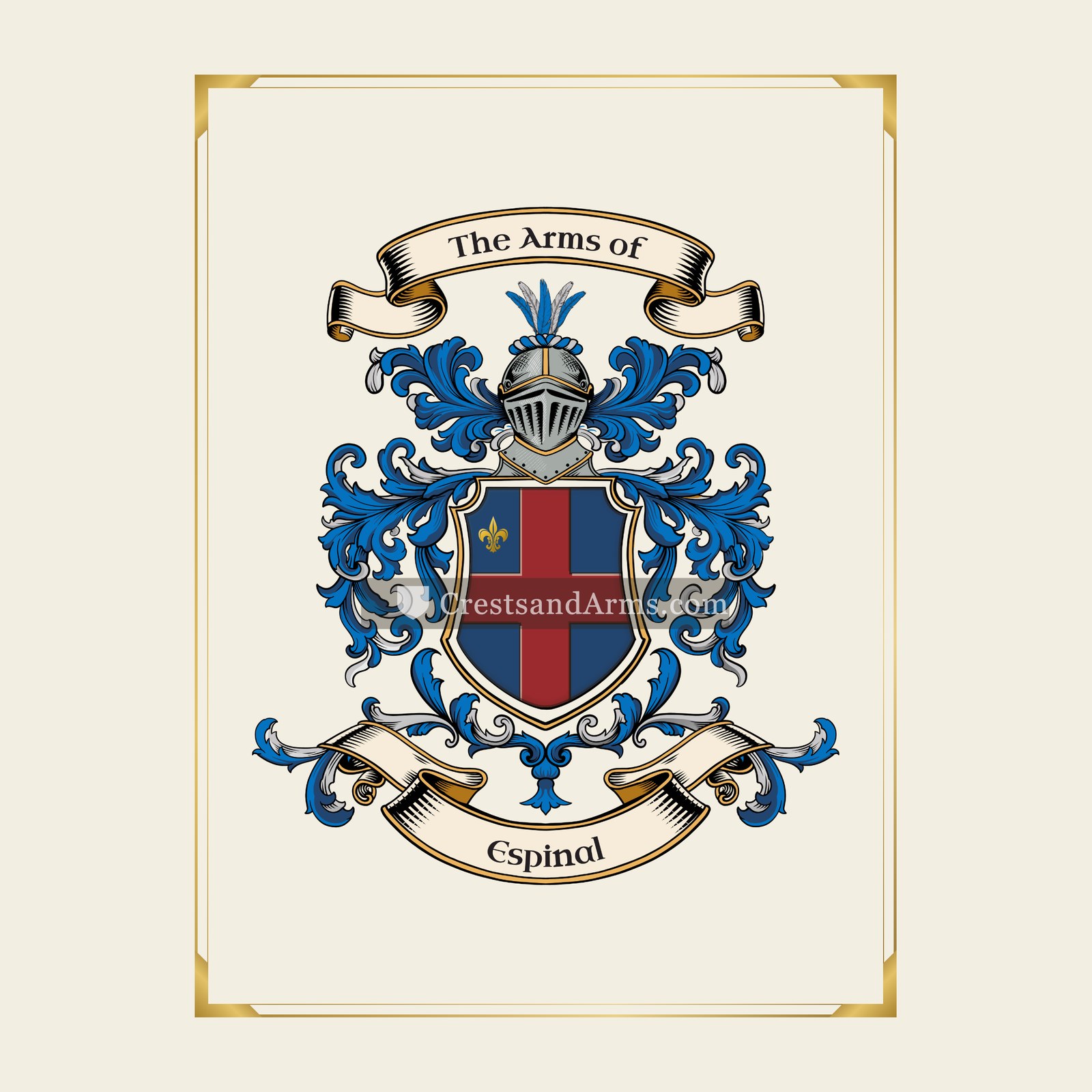 With gold border