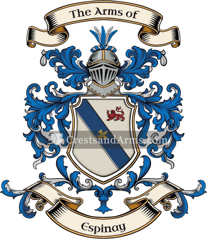 The Espinay coat of arms, drawn from the recorded blazon