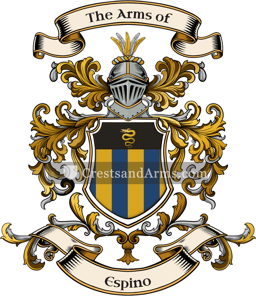 The Espino coat of arms, drawn from the recorded blazon