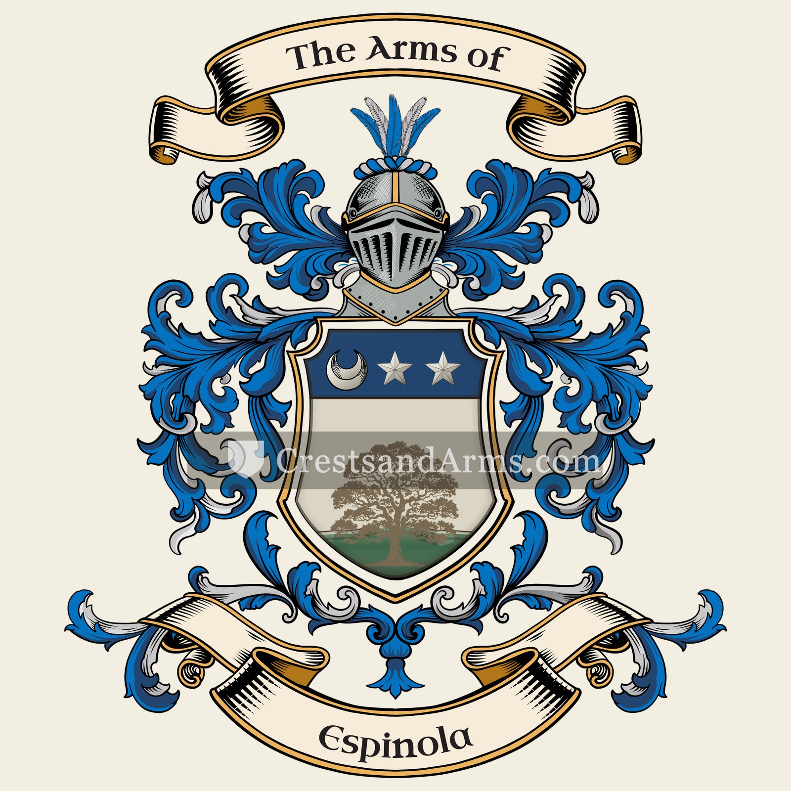 The Espinola coat of arms, drawn from the recorded blazon