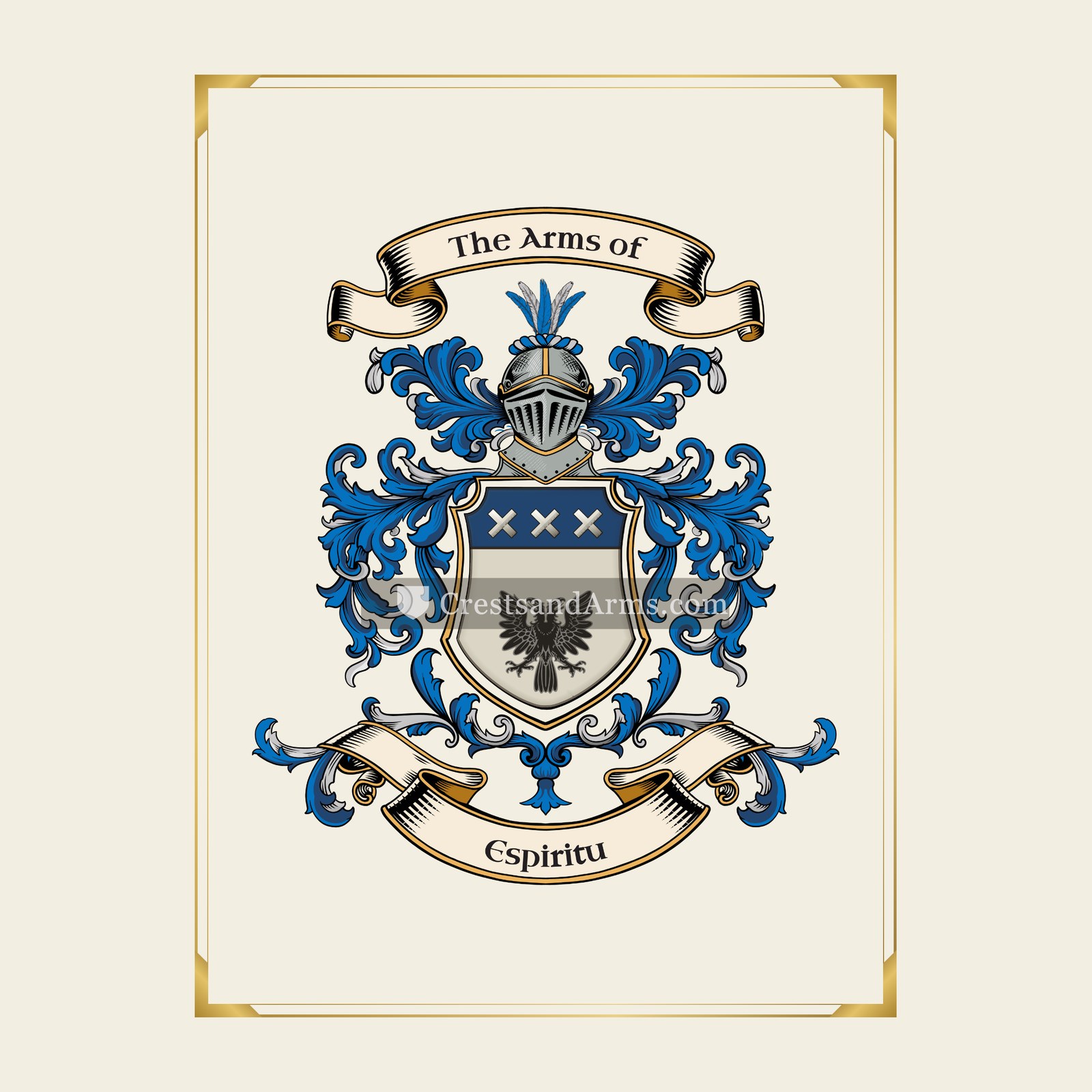 With gold border