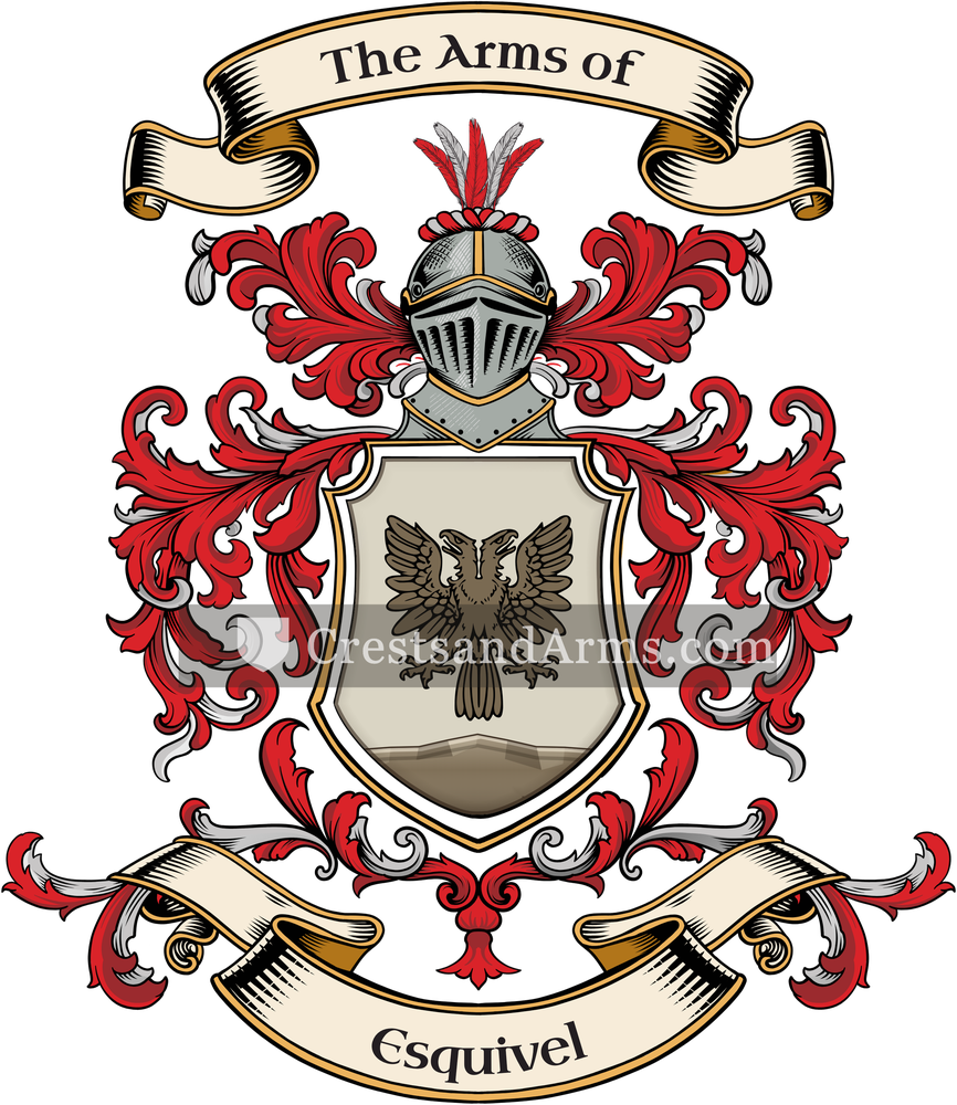 The Esquivel coat of arms, drawn from the recorded blazon