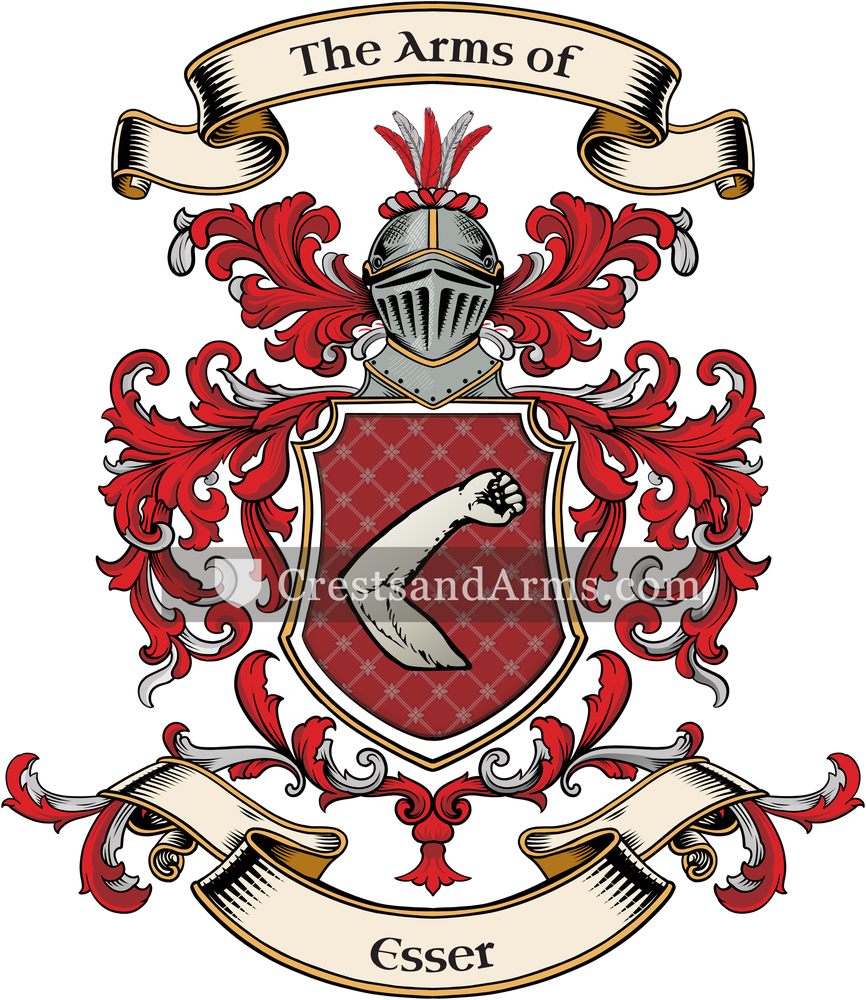 The Esser coat of arms, drawn from the recorded blazon