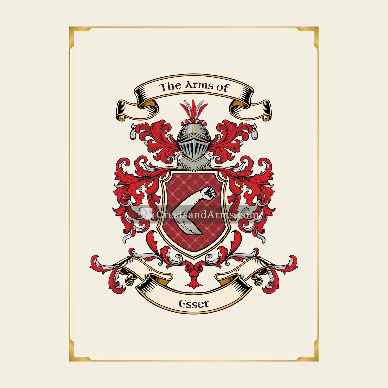 With gold border