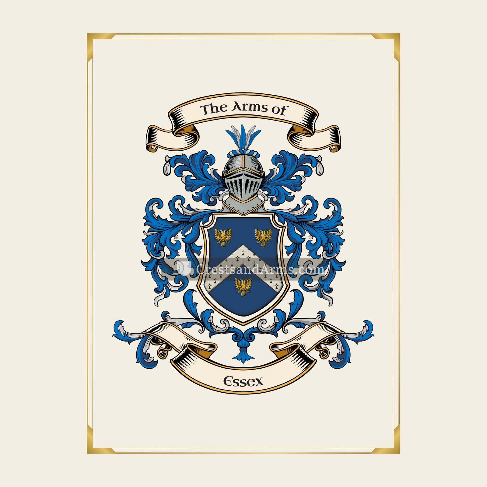With gold border