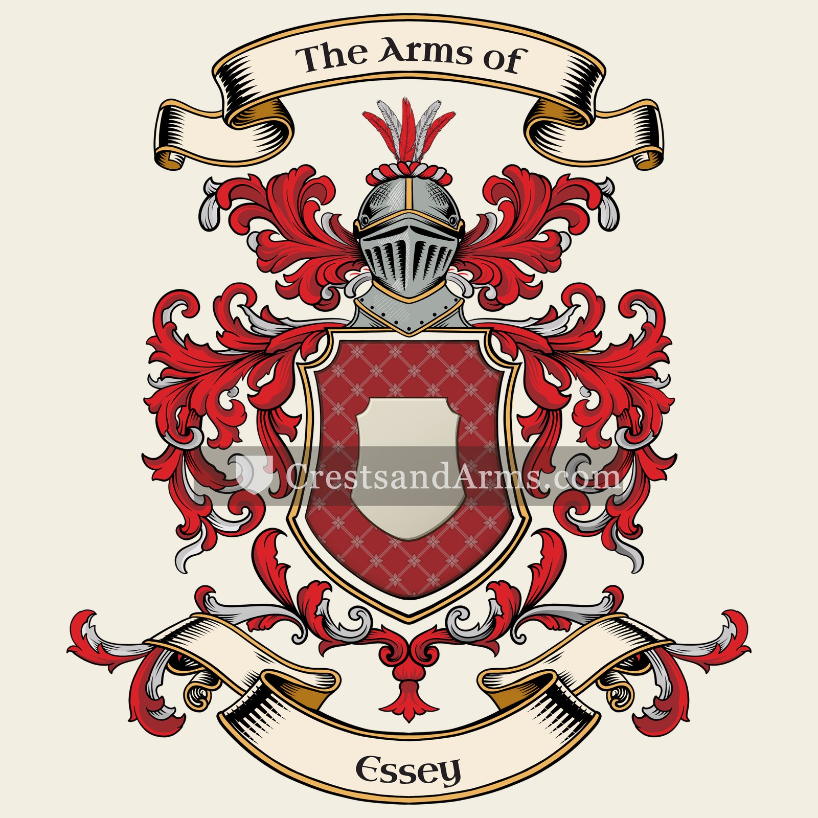 The Essey coat of arms, drawn from the recorded blazon