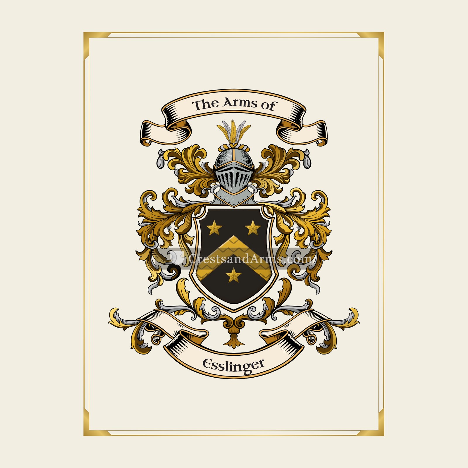 With gold border