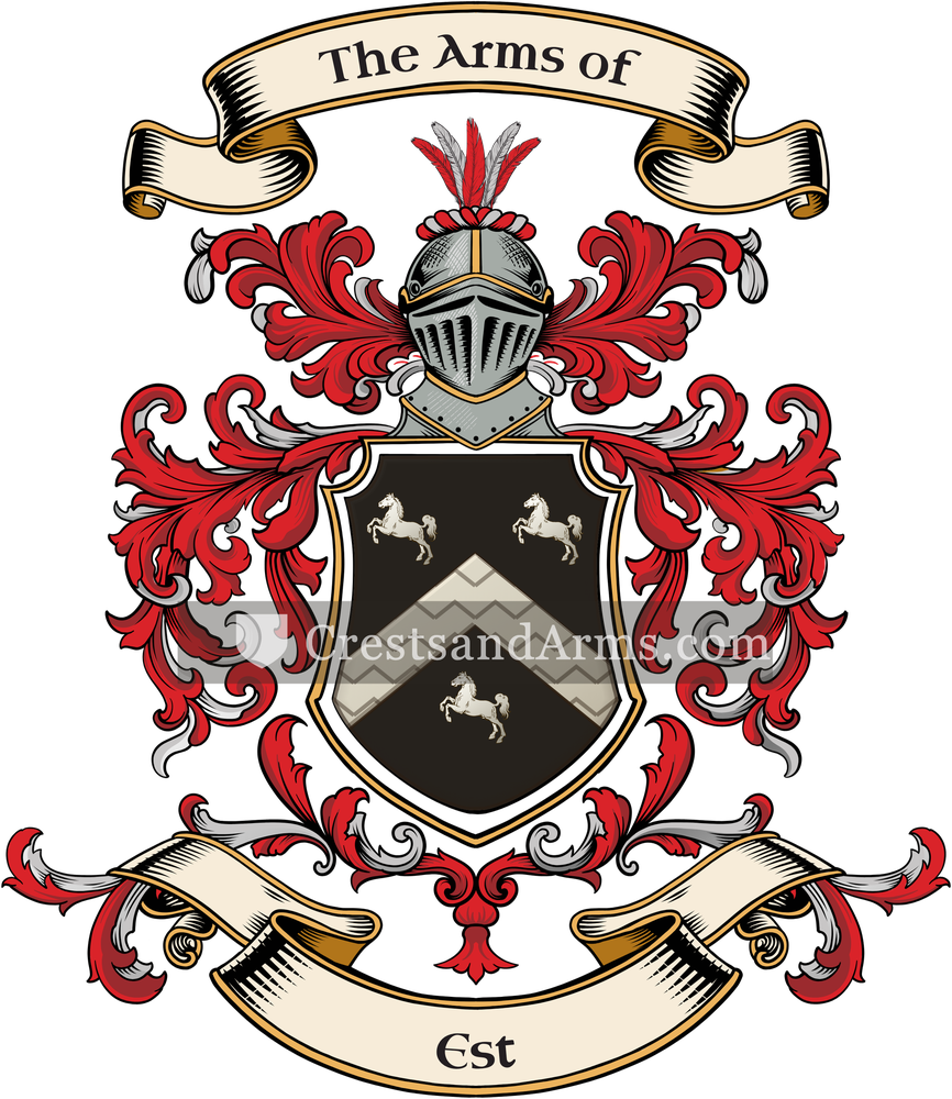 The Est coat of arms, drawn from the recorded blazon