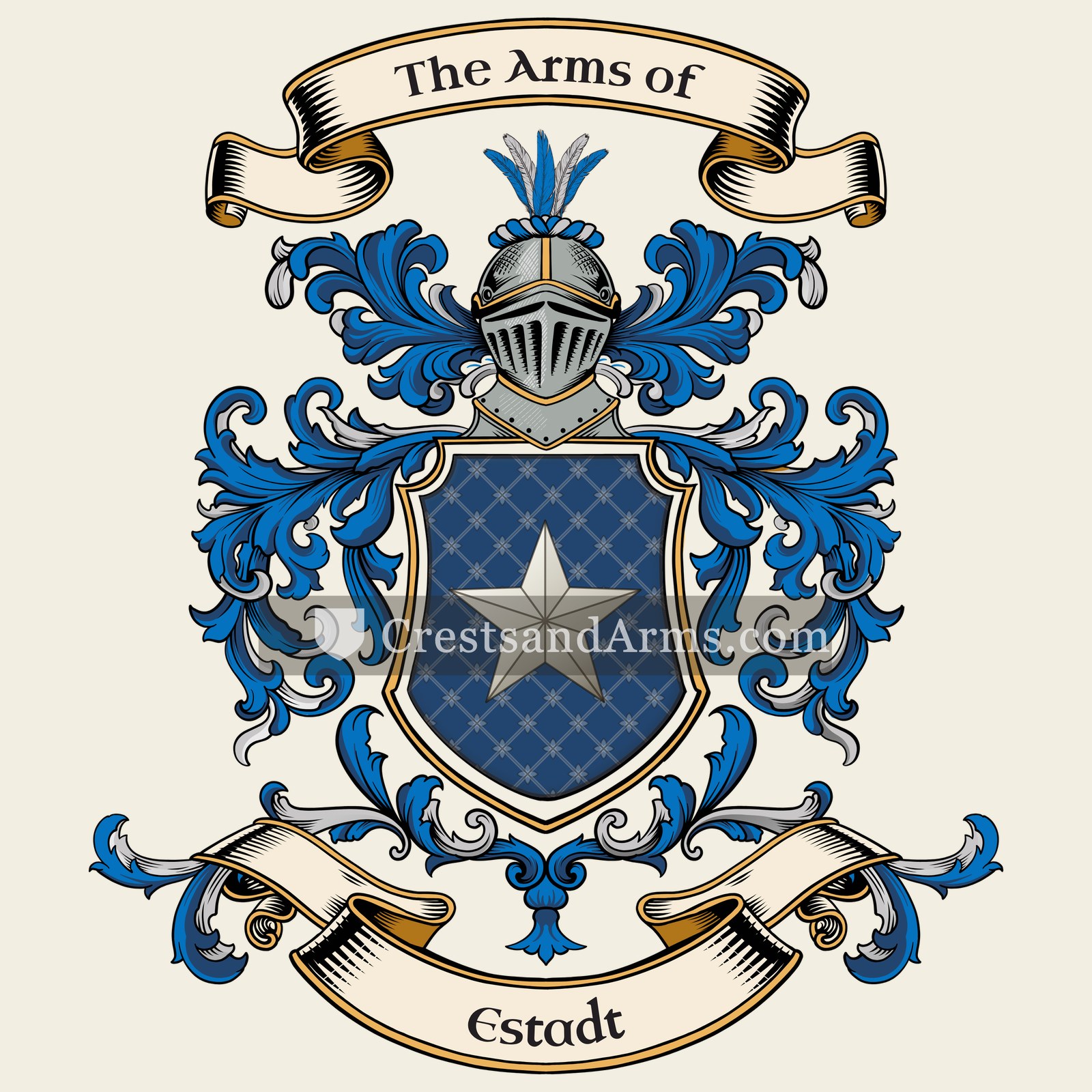 The Estadt coat of arms, drawn from the recorded blazon