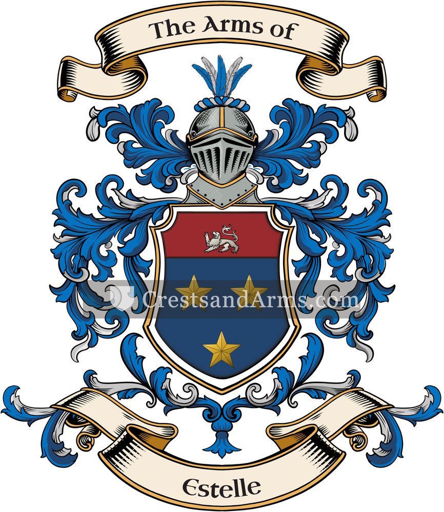 The Estelle coat of arms, drawn from the recorded blazon