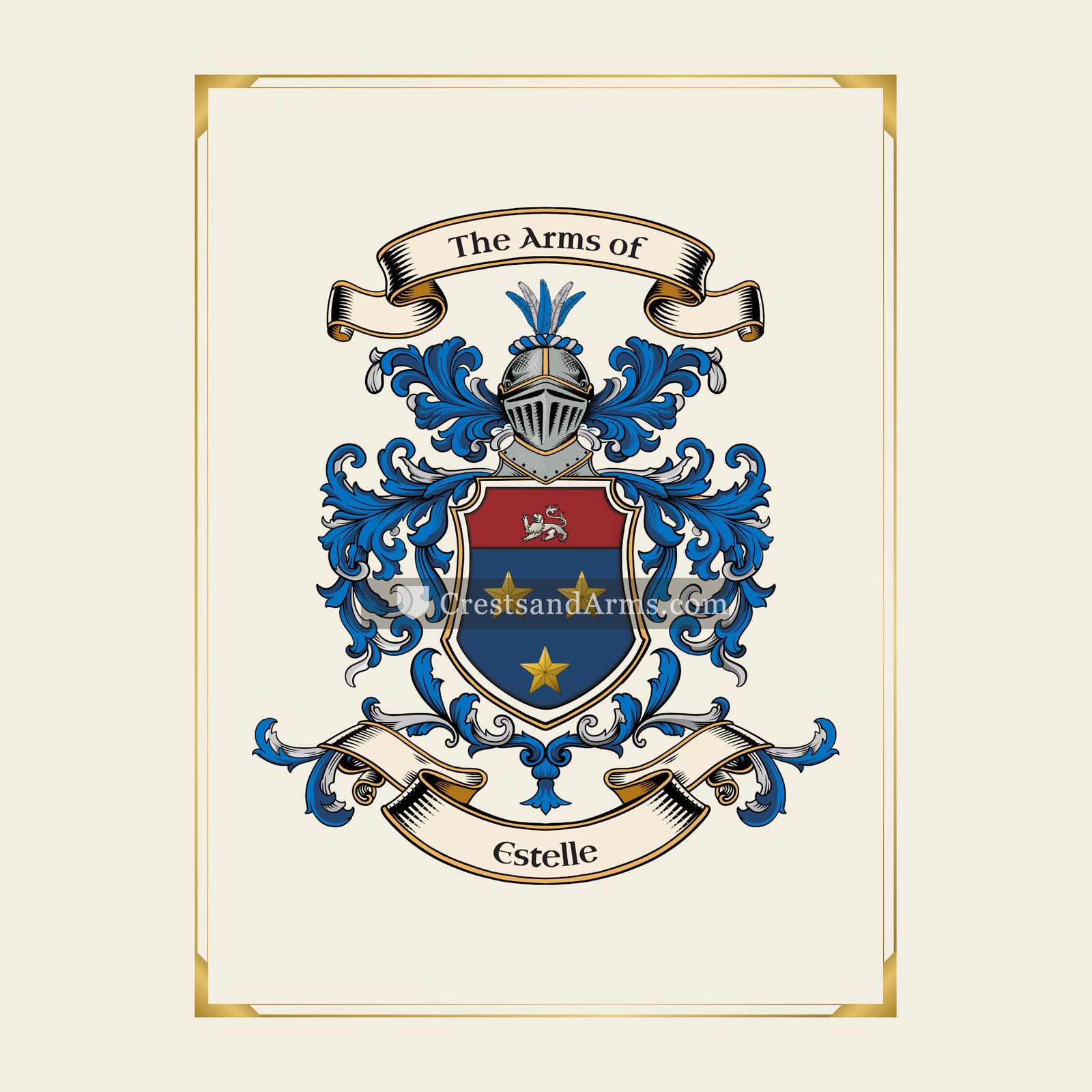 With gold border