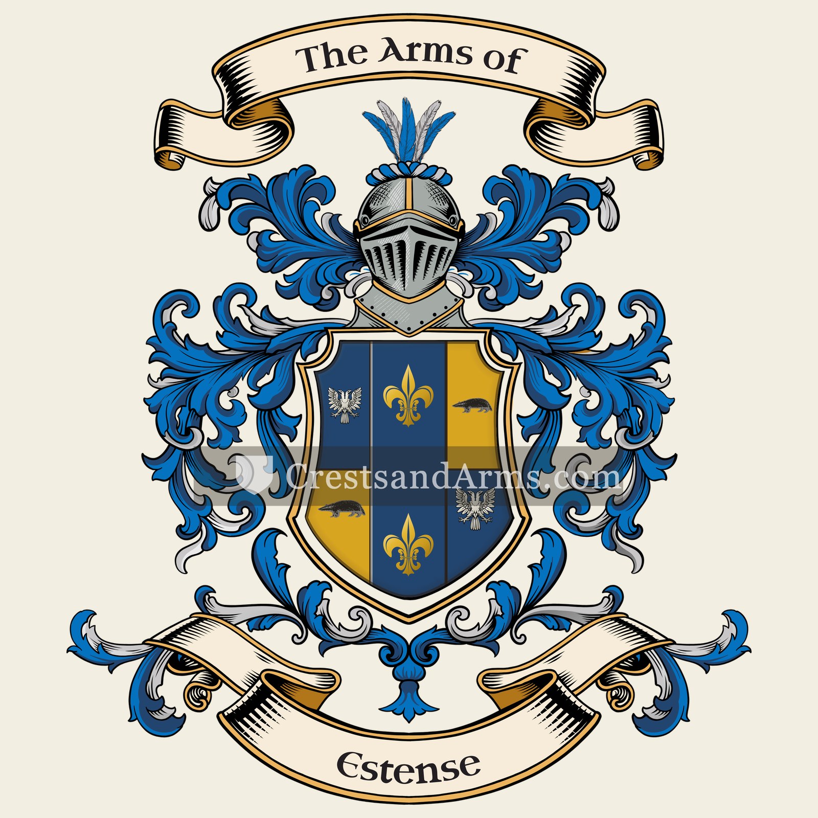 The Estense coat of arms, drawn from the recorded blazon