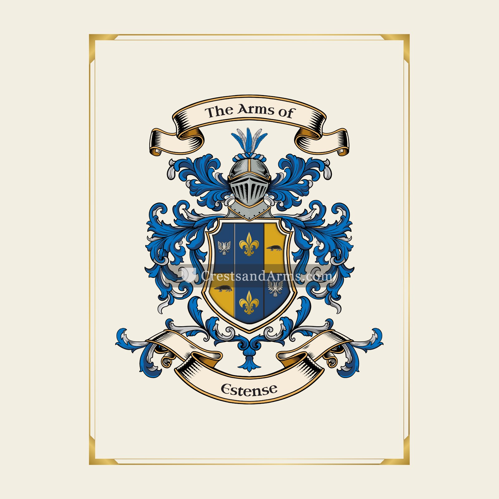 With gold border