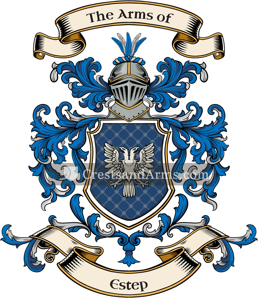 The Estep coat of arms, drawn from the recorded blazon