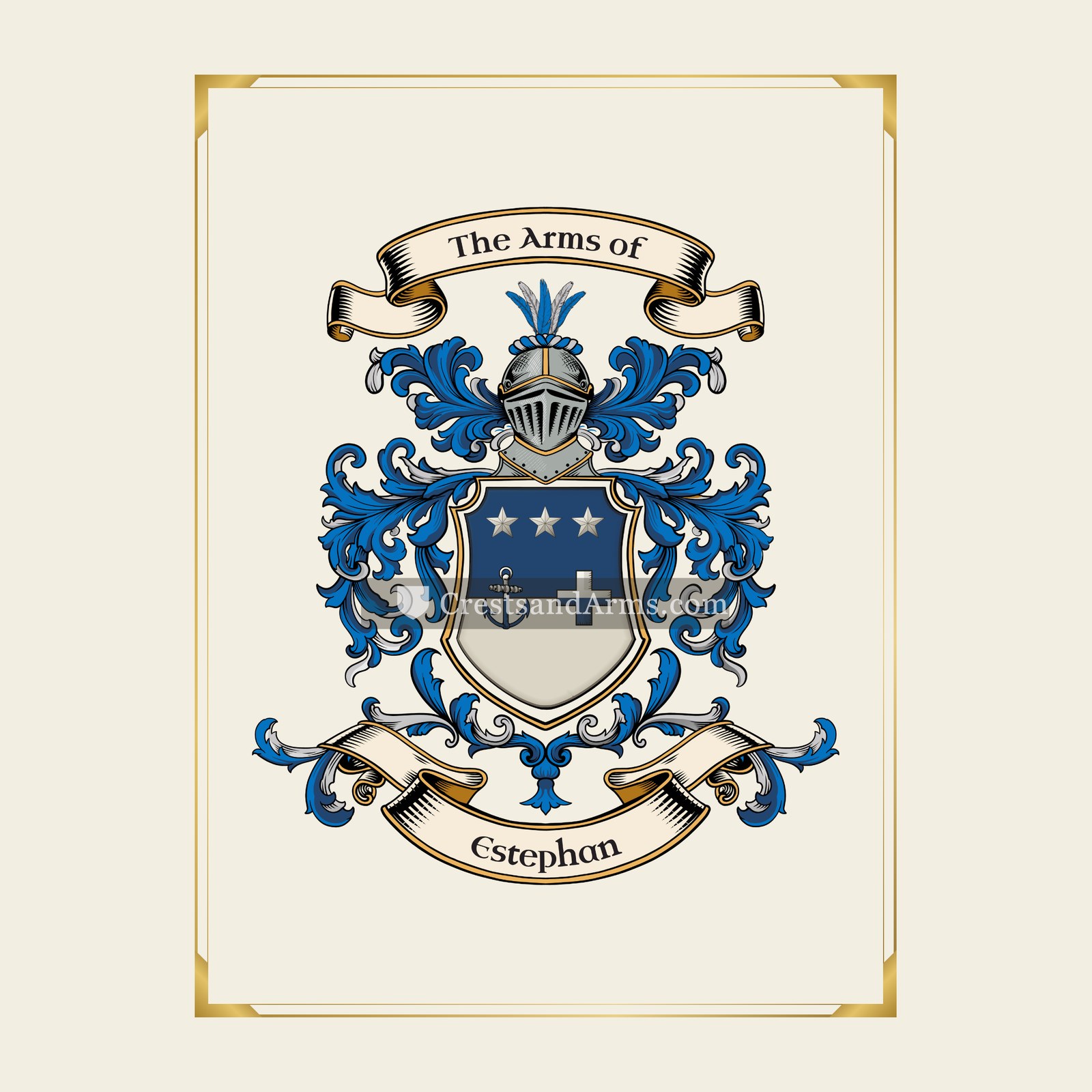 With gold border