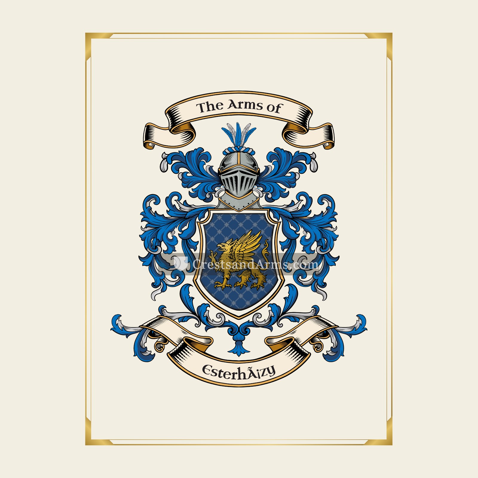 With gold border