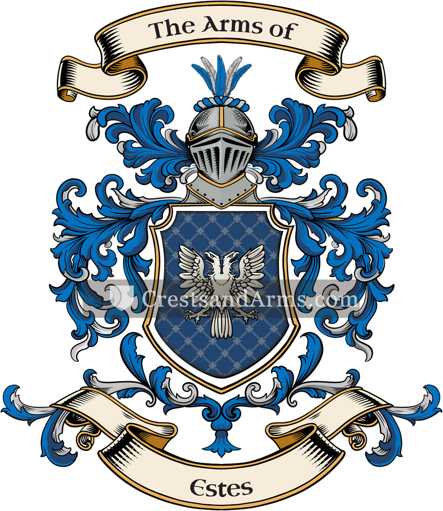 The Estes coat of arms, drawn from the recorded blazon