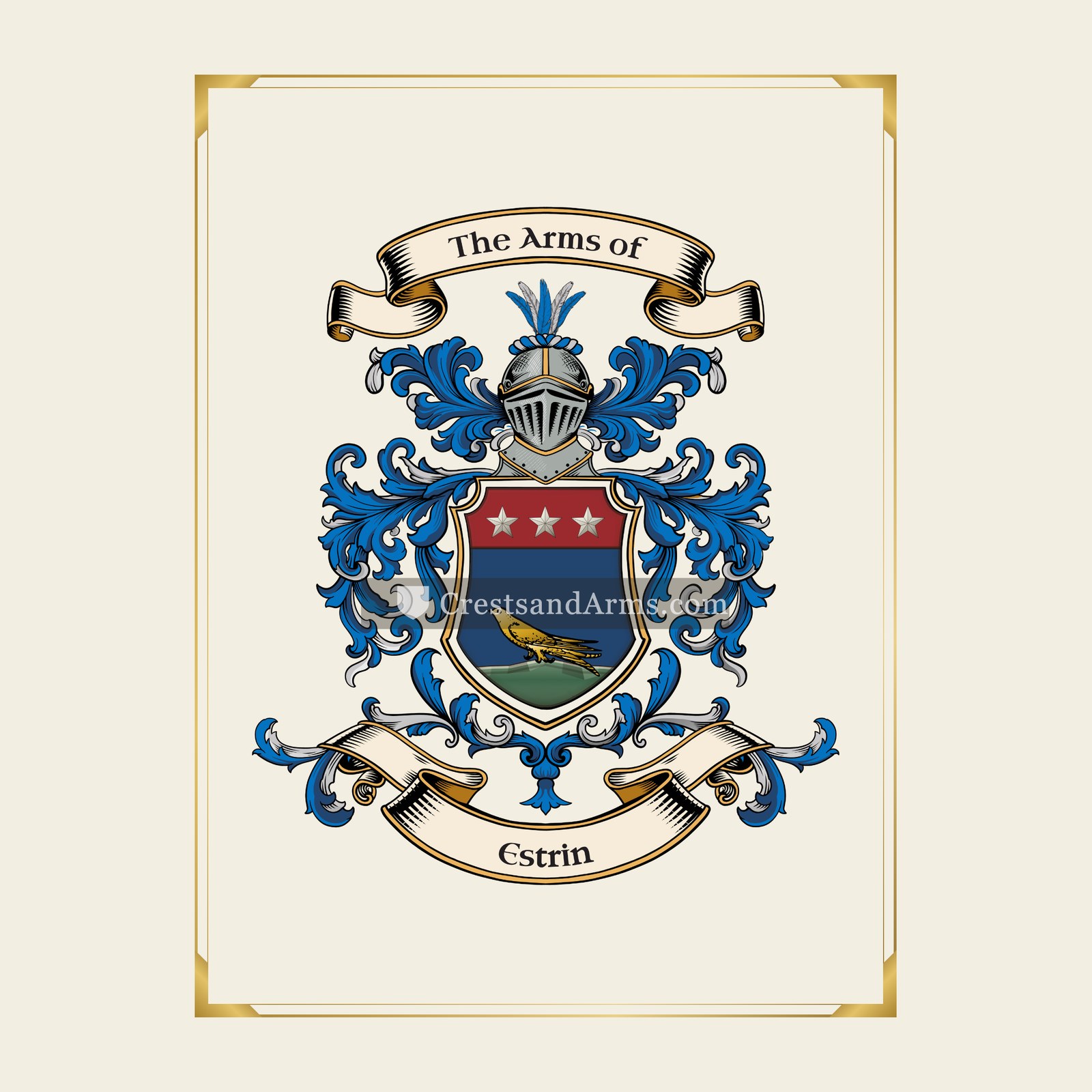 With gold border