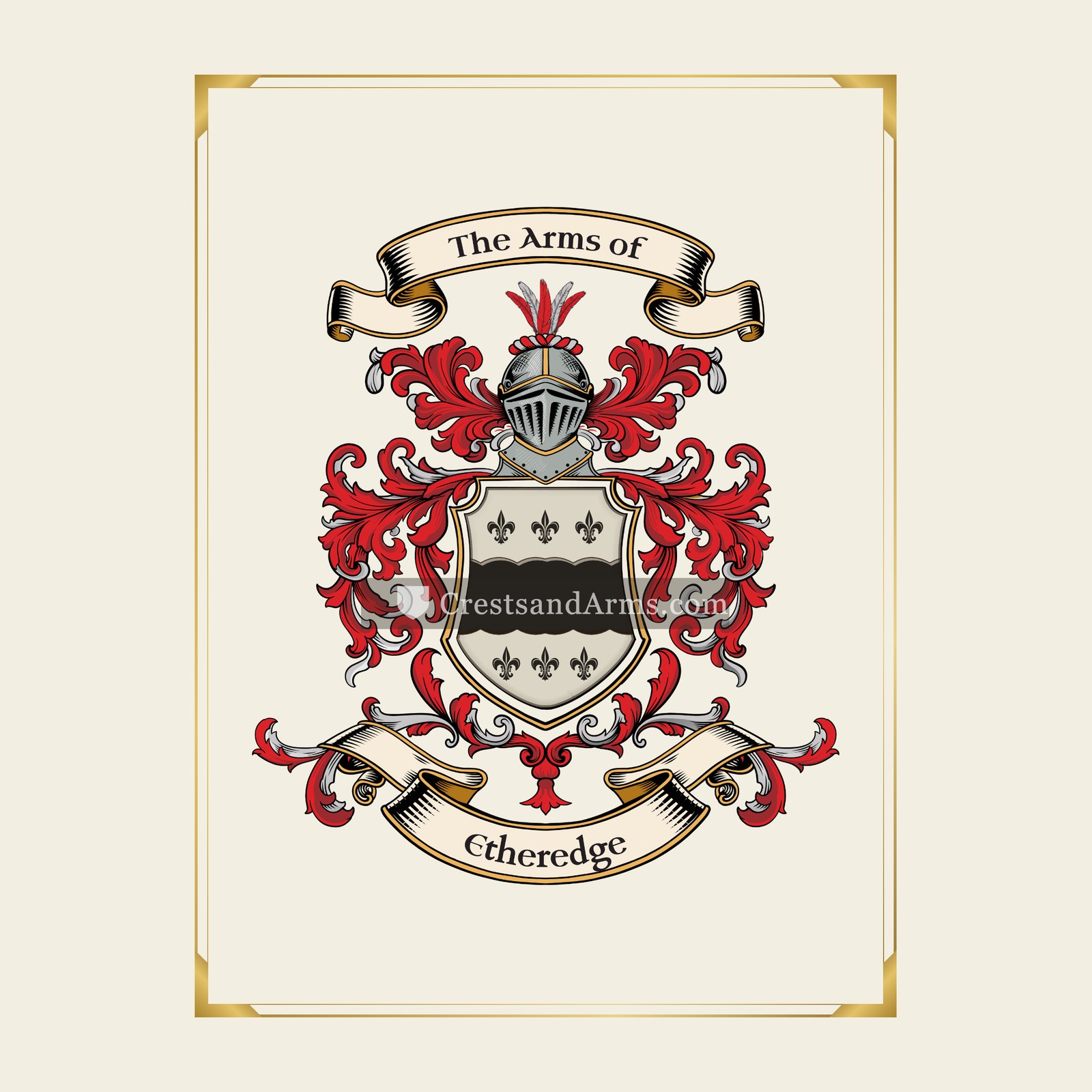 With gold border