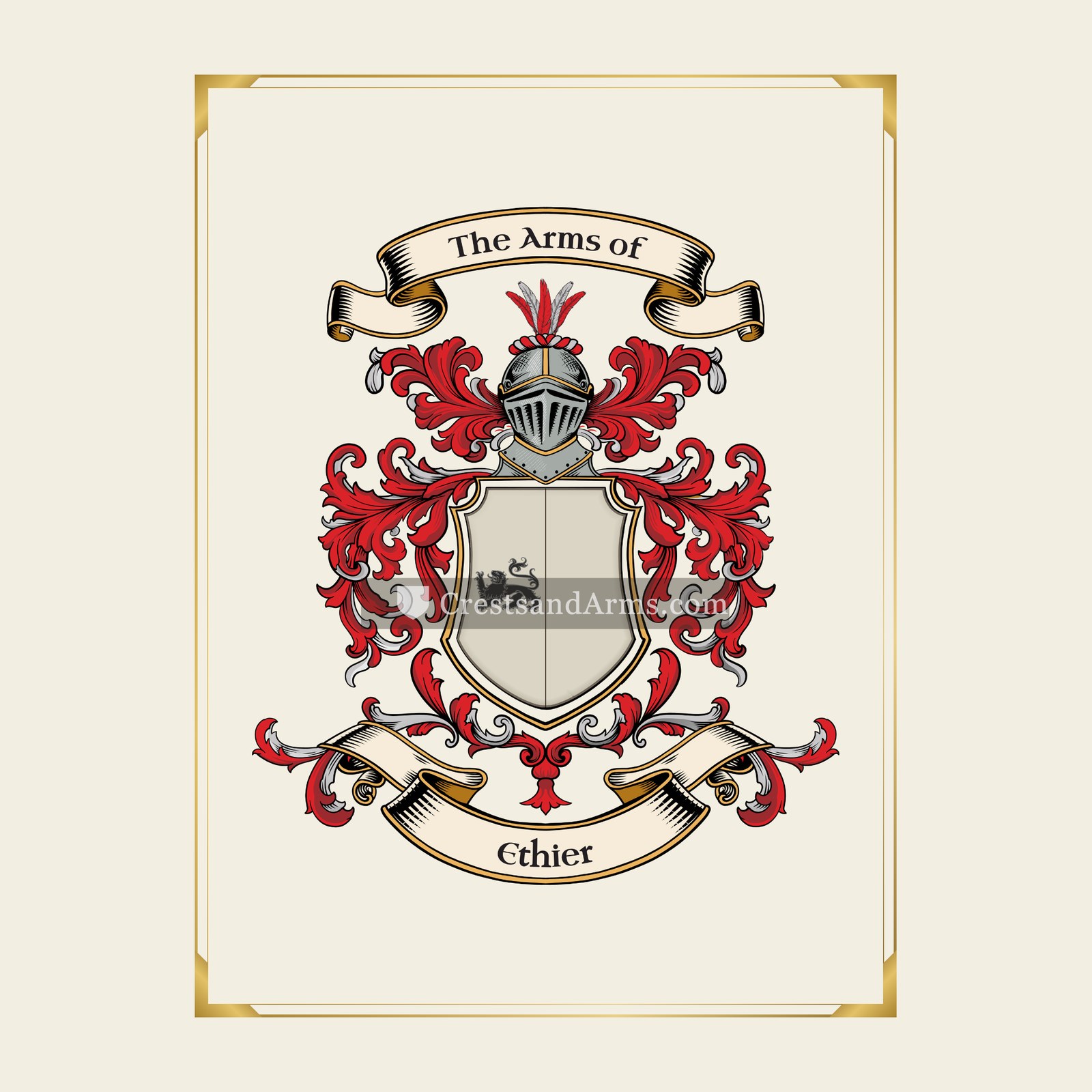 With gold border