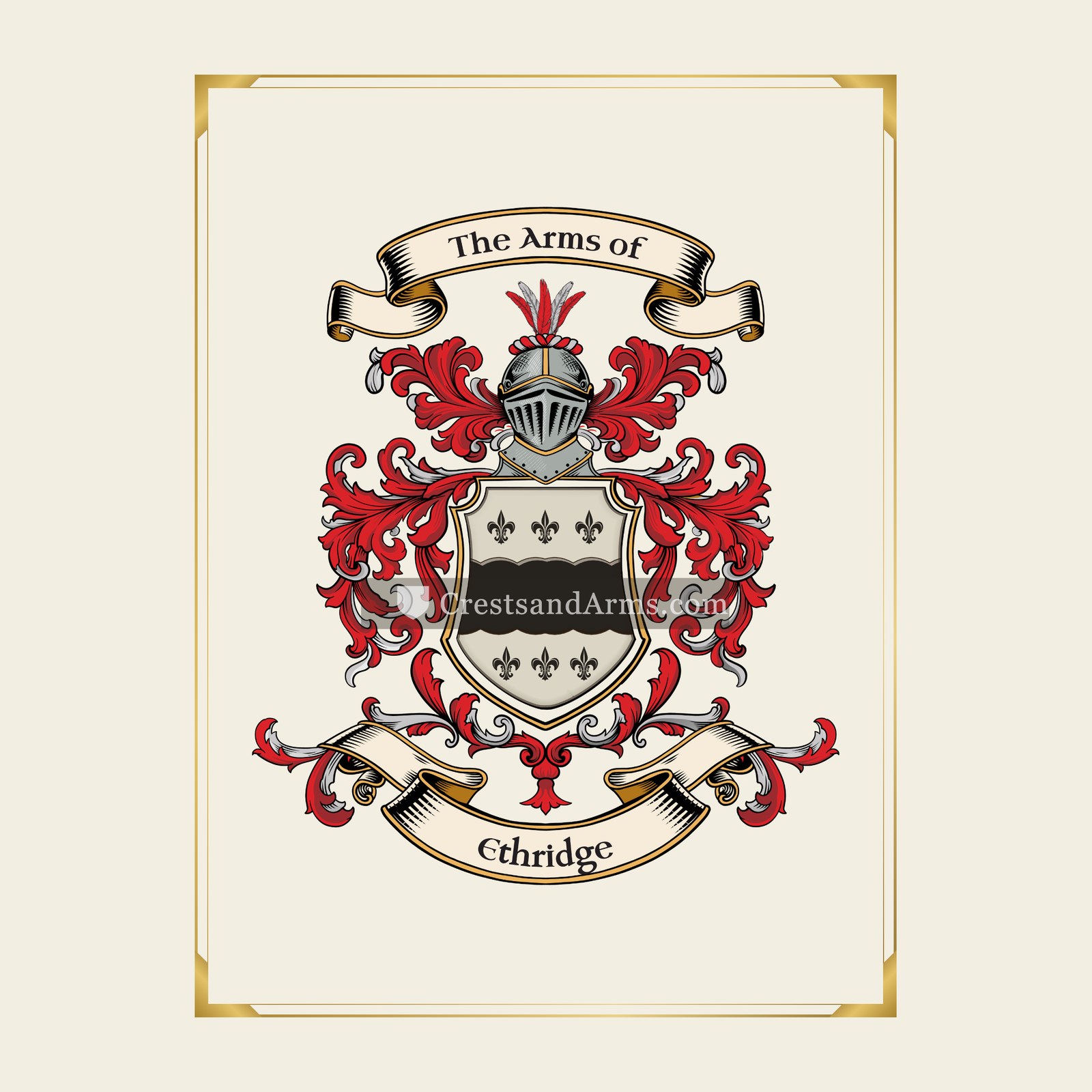 With gold border