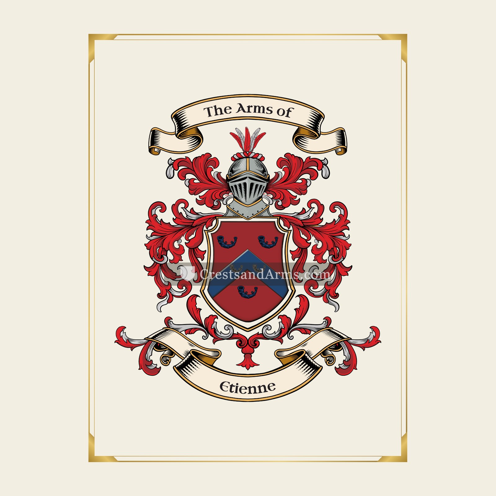 With gold border