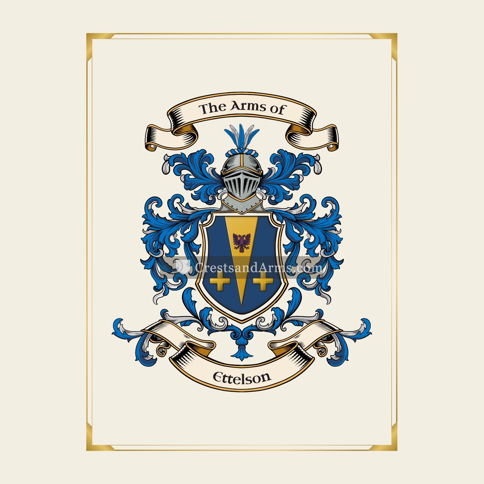 With gold border