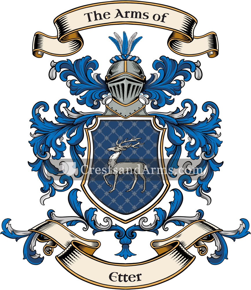 The Etter coat of arms, drawn from the recorded blazon