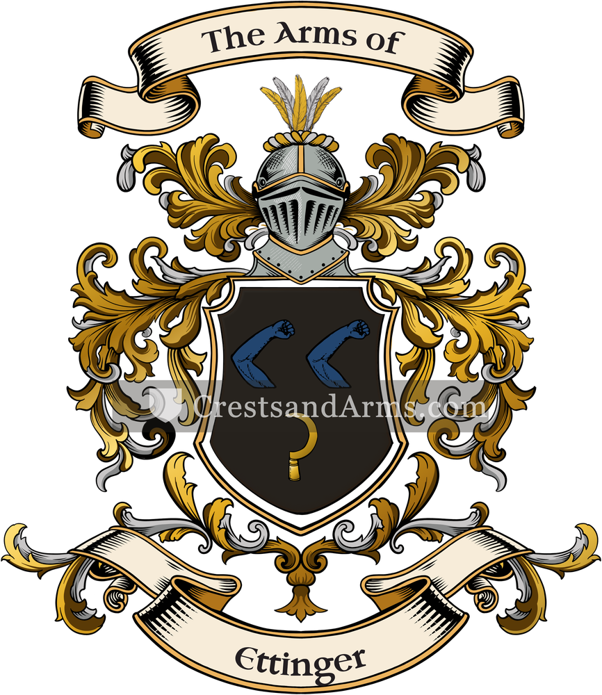 The Ettinger coat of arms, drawn from the recorded blazon