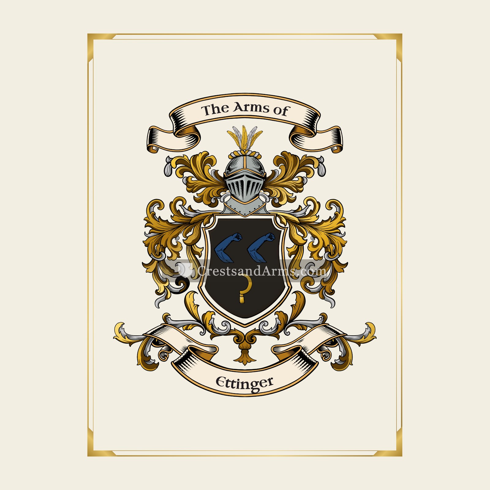With gold border