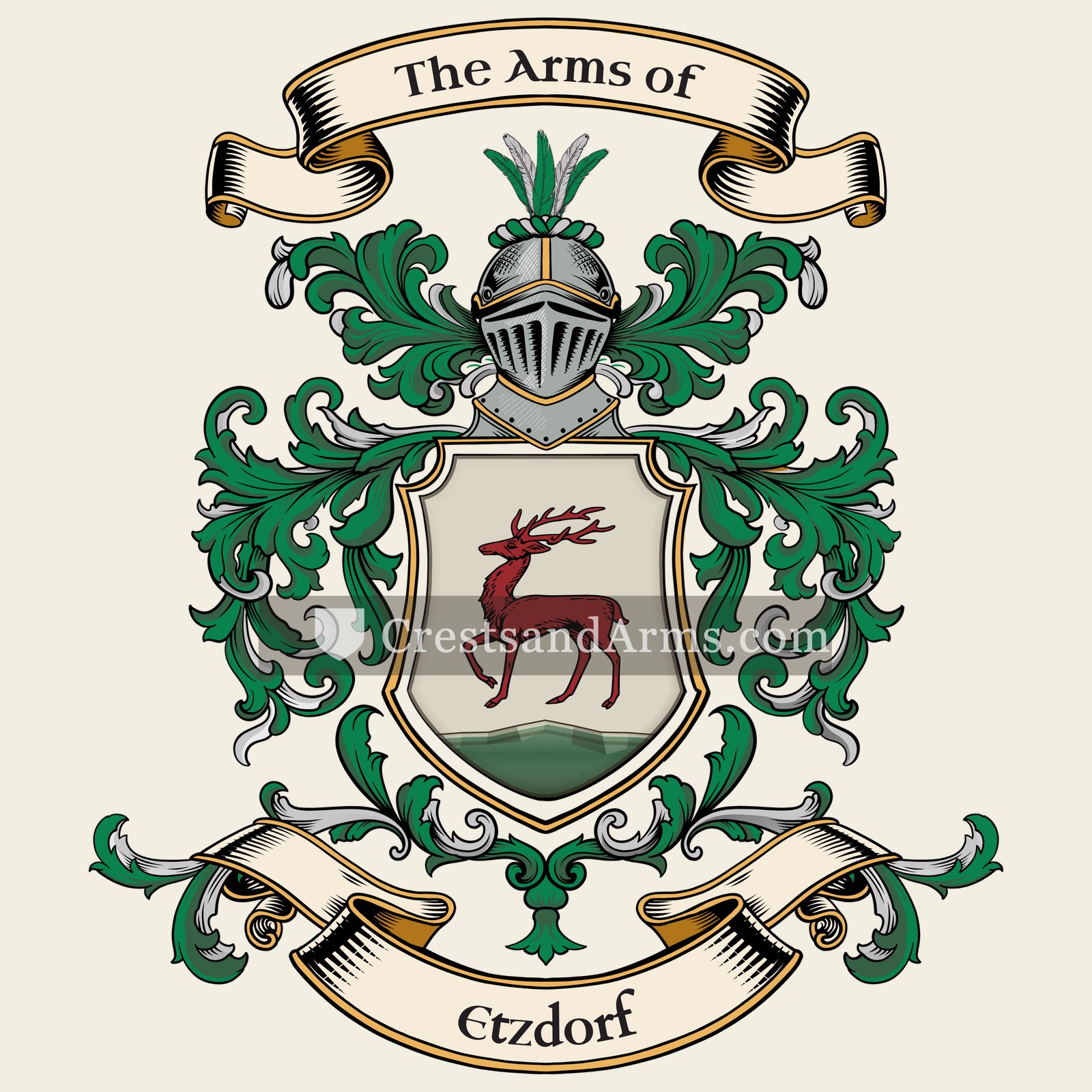 The Etzdorf coat of arms, drawn from the recorded blazon