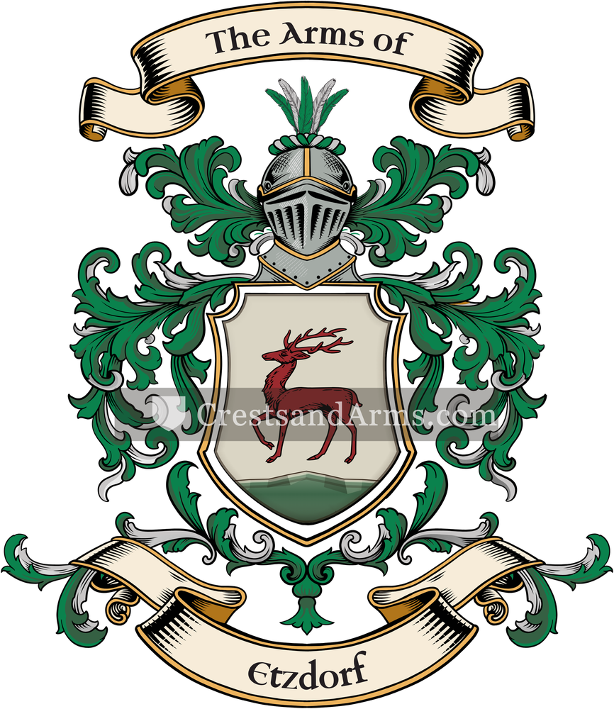The Etzdorf coat of arms, drawn from the recorded blazon