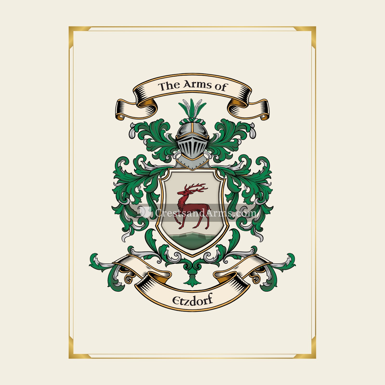 With gold border