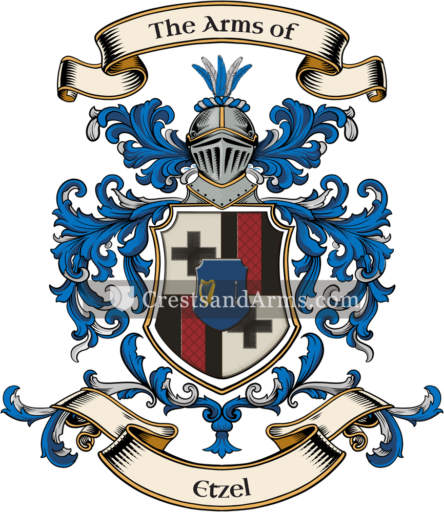 The Etzel coat of arms, drawn from the recorded blazon