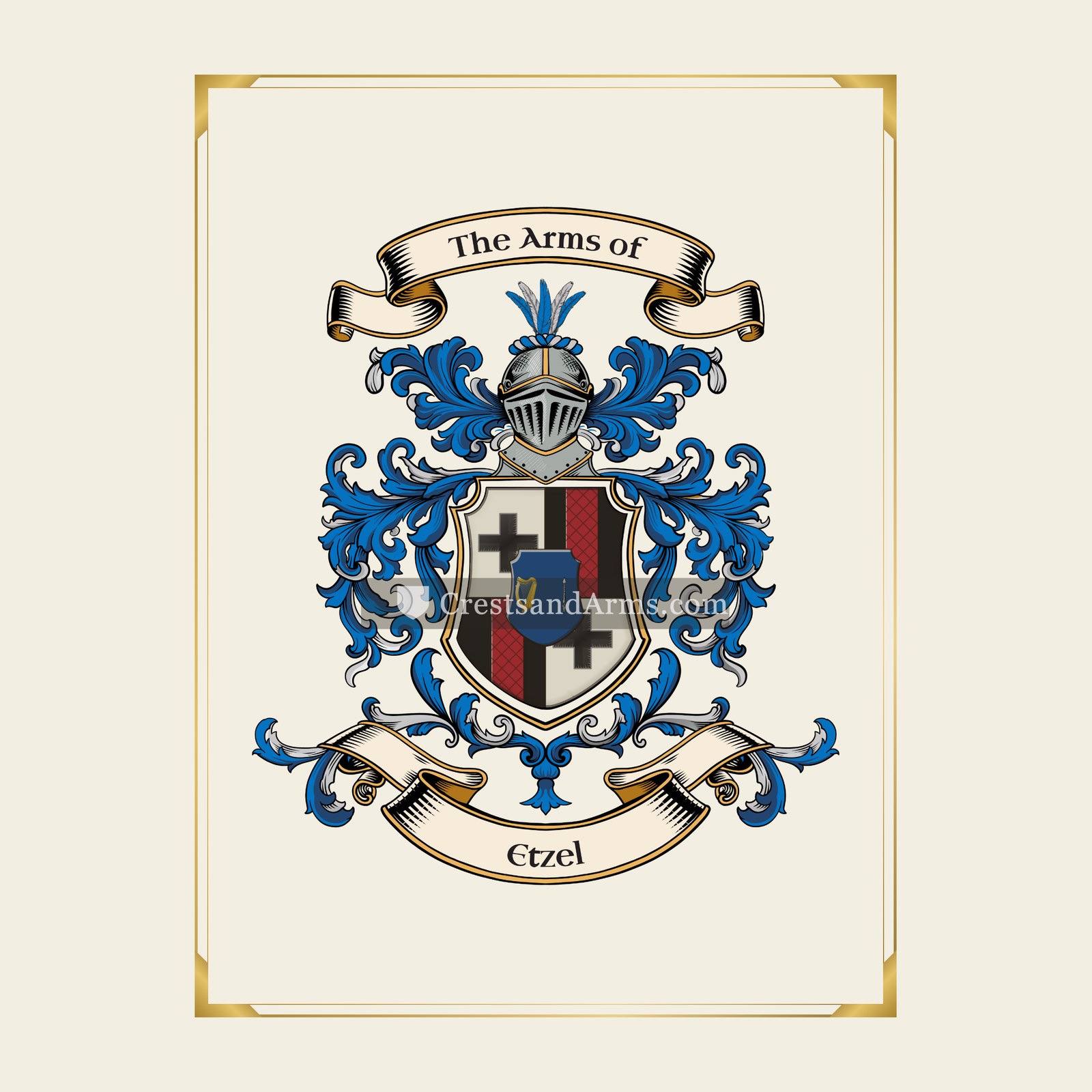 With gold border